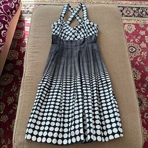 Calvin Klein Black & White Sleeveless Halter Dress Size 2 (TD)